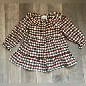 Little Co Gingerbread Plaid Dress, 9 month